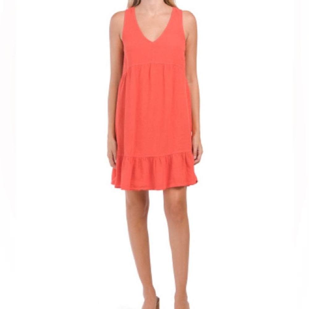 Cynthia Rowley V neck Linen Dress Large NWT